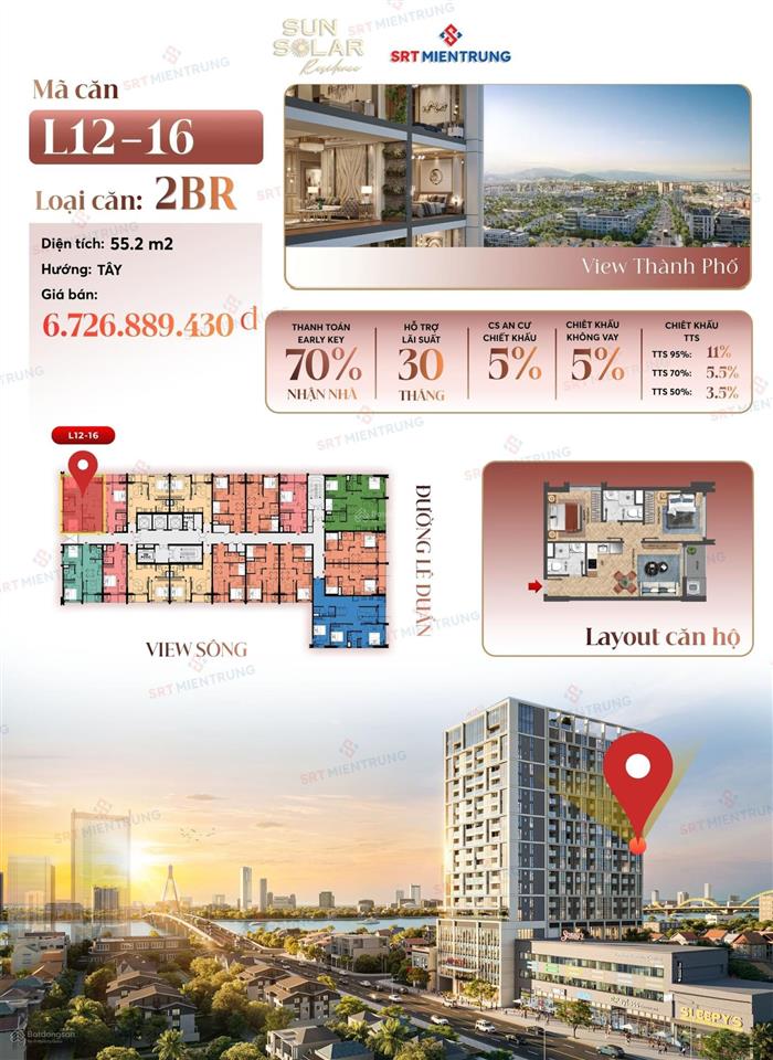 2pn solar residence giữa trung tâm đà nẵng chỉ từ 941 triệu vốn ban đầu
