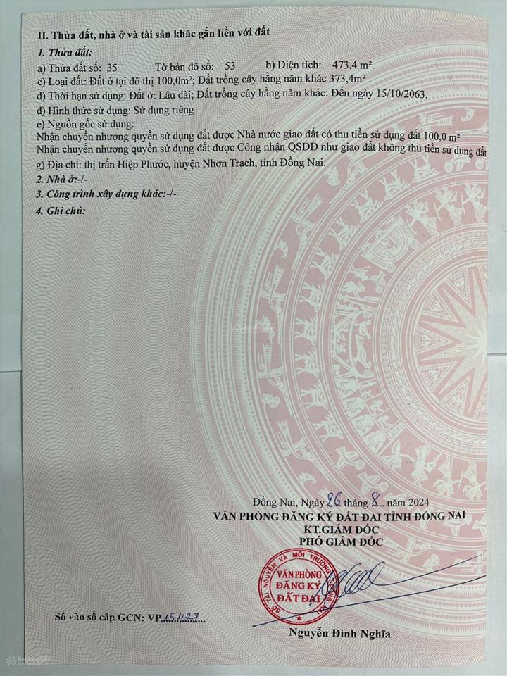 Bán nhà mặt tiền hùng vương đoạn đẹp thị trấn hiệp phước, nhơn trạch, đồng nai 10x52