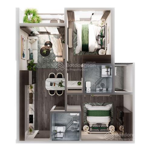 Chỉ 3,6 tỷ/căn hộ 2pn 59,6m2 ̉ nhất the parkland  2