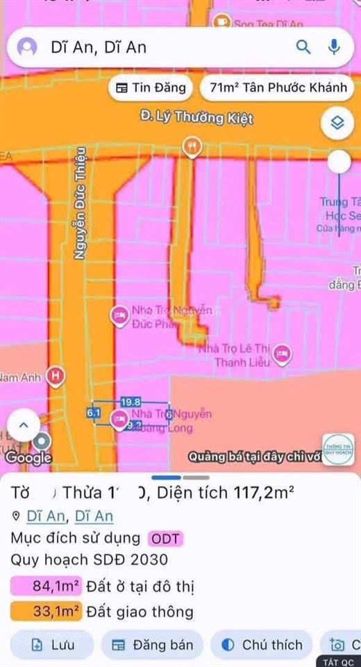 Hơn 6 tỷ mặt tiền kinh doanh đường nguyễn đức thiệu dĩ an, gần lý thường kiệt, vincom 550 dĩ an