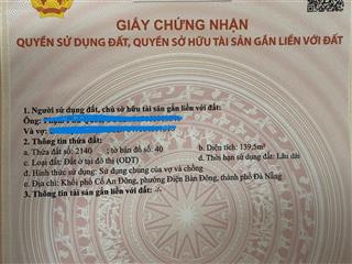 Bán đất chính chủ 6mx 23,32m. mặt tiền đường trần thủ độ, 33m