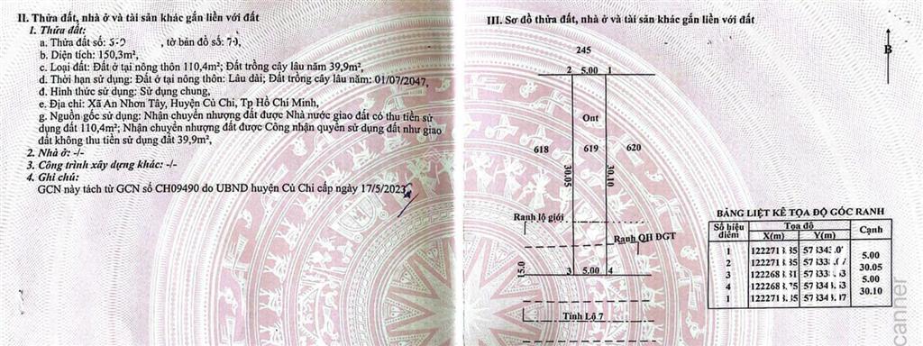 Bán gấp 150m2, thổ cư, mặt tiền tỉnh lộ 7 chỉ 2 tỷ 150, xã an nhơn tây, sổ riêng