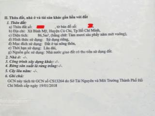Cần bán gấp 86.5m2 thổ cư chỉ 1 tỷ 150 xã bình mỹ, huyện củ chi, sổ sẵn
