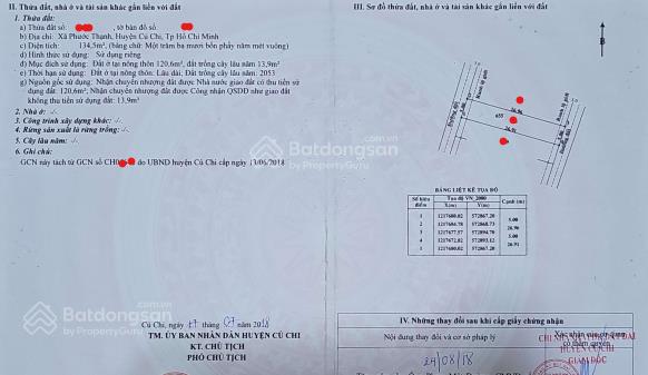Bán gấp khu đất 2 mặt tiền 134,5m² chỉ 985 triệu, gần ql22, thổ cư, phường thái mỹ