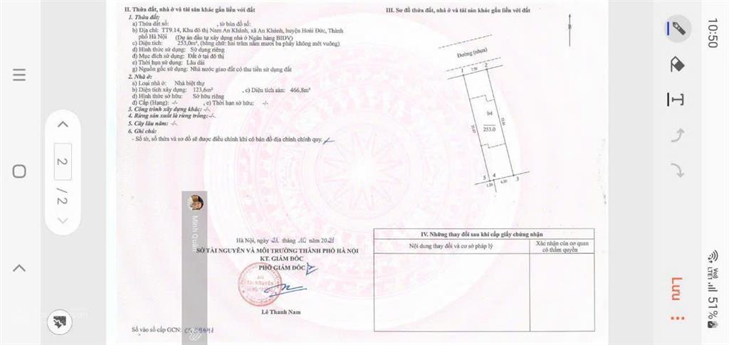 Chính chủ cần bán gấp căn biệt thự thuộc tt9, dt 250 m², nam an khánh  sổ đỏ, giá chỉ 130 triệu/m²