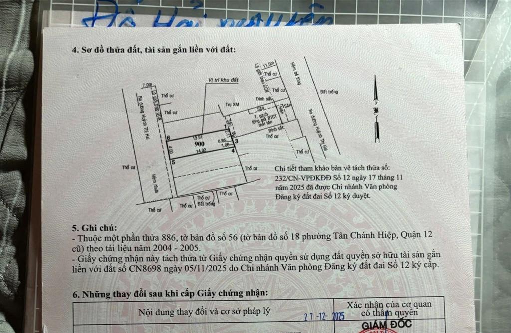 Bán lô đất sổ hồng riêng xây tự do hẽm 7m có vĩa hè hệ số xây dựng cao