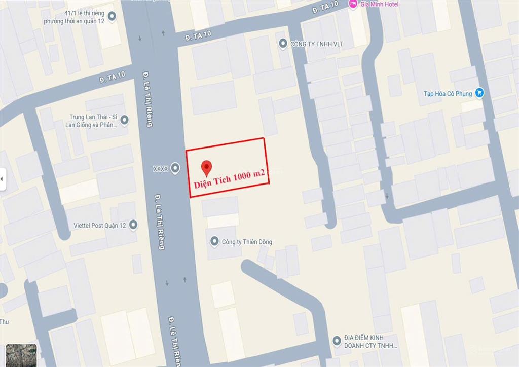 Bán lô đất mặt tiền lê thị riêng 1000m mua phân lô xây xưởng hay kd nhà hàng khách sạn đều ok
