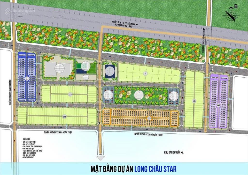 Bán 2 mảnh liền kề long châu star lk06 lk07, diện tích 100m2 (5*20)