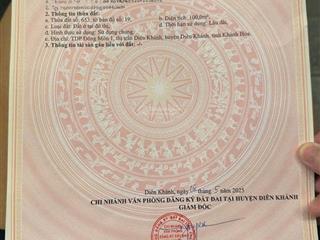 Bán đất tđc nam sông cái, diên khánh  sổ hồng trao tay