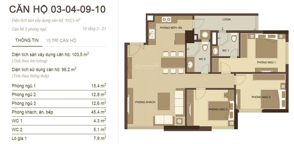 Bán căn góc 98,2m² chung cư hòa phát 70 nguyễn đức cảnh