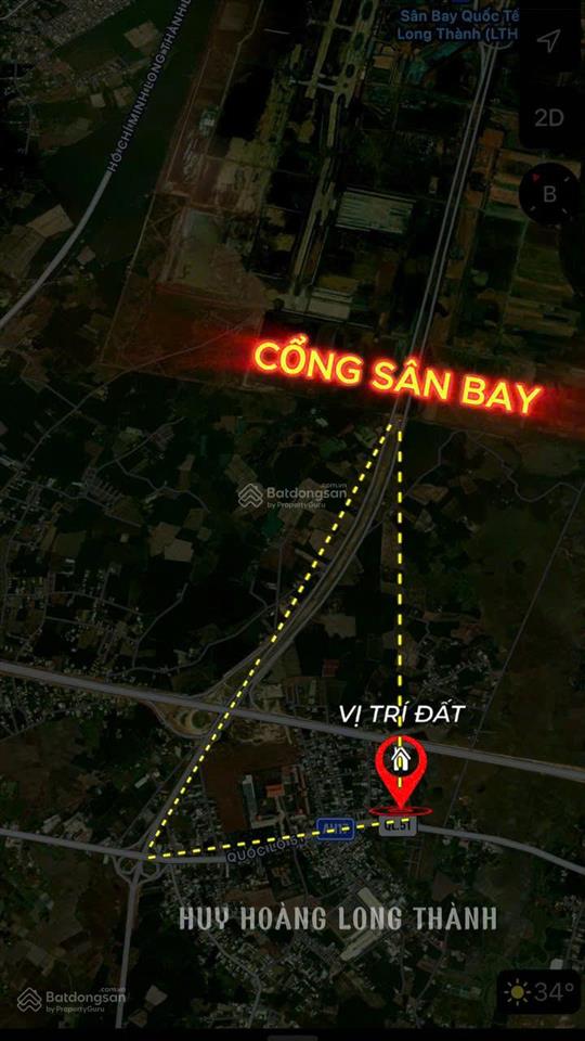 Gấp bán 260m2 mặt tiền 32m vào sân bay , cạnh quốc lộ 51