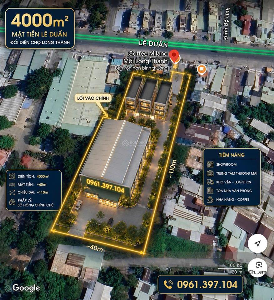 4000m2 full thổ cư mặt tiền lê duẩn ngay chợ long thành cần bán