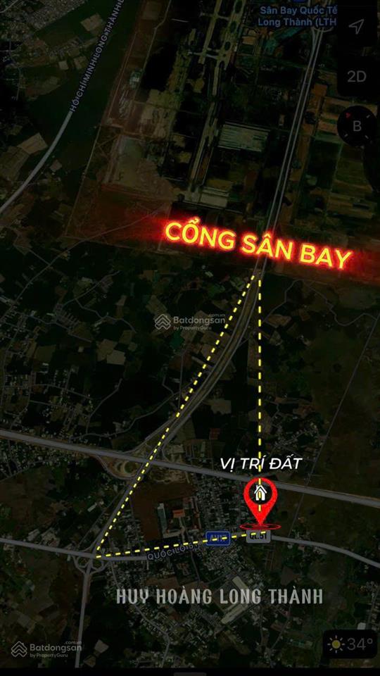 250m2 thổ cư ngay đường 60m cổng sb long thành