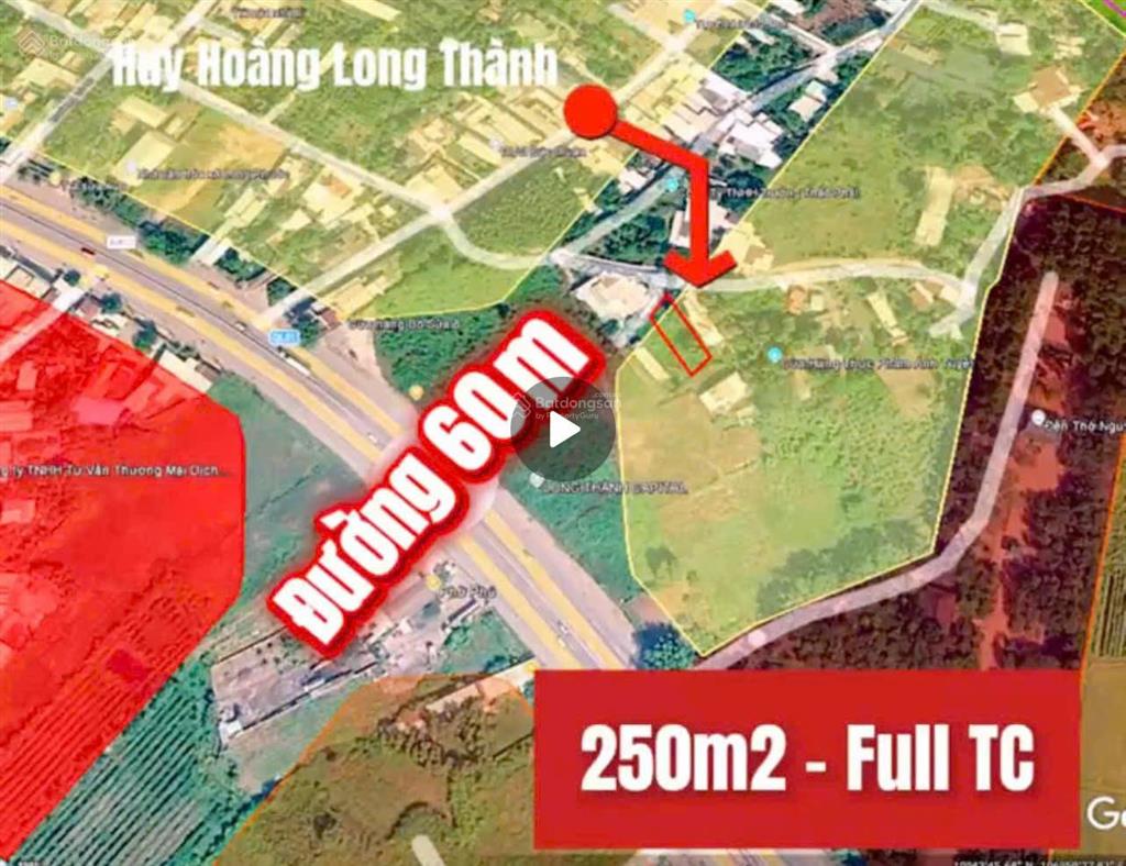 250m2 thổ cư ngay đường 60m cổng sb long thành