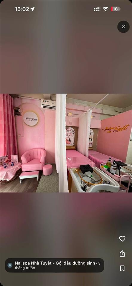 DO MỞ RỘNG QUY MÔ NÊN EM SANG MẶT BẰNG MỘT TIỆM NAIL VÀ MỘT TIỆM SPA NHỎ TẠI