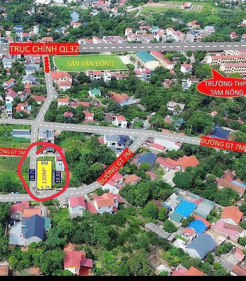 Bán đất 120m2 mặt tiền thoáng tại tam nông, phú thọ giá tốt đầu tư