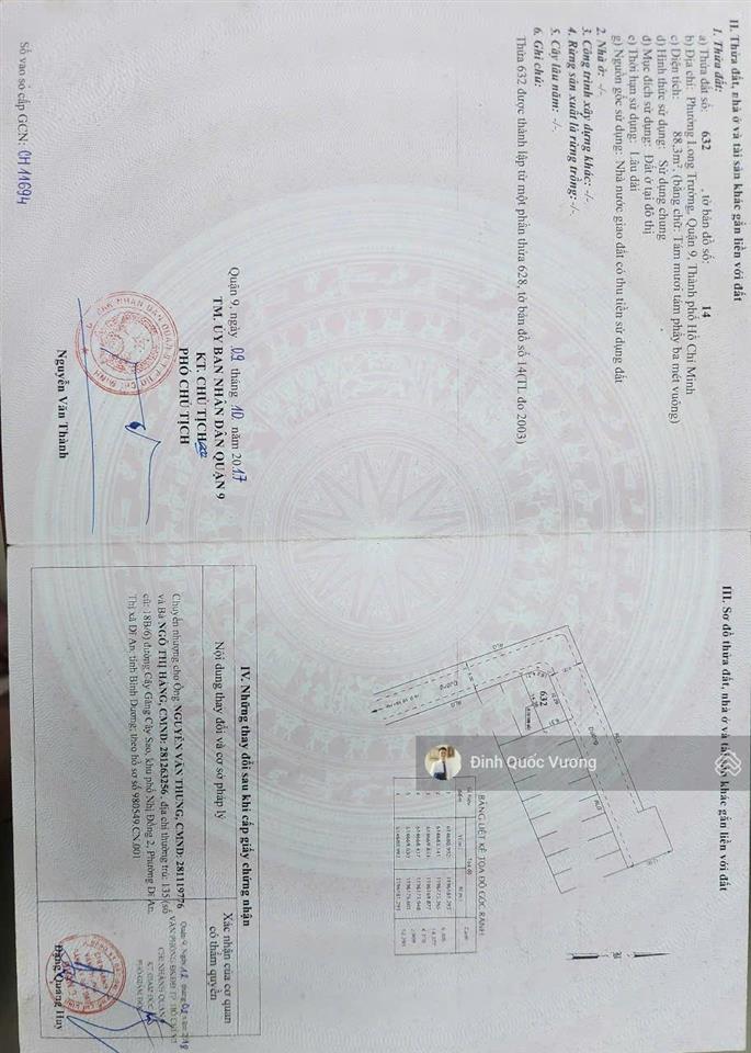Cần bán gấp lô đất 2 mặt tiền 88,3m2 đường 8m hẻm 218 võ văn hát giá 4,2 tỉ