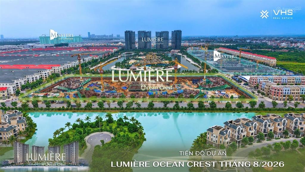 Căn hộ 2 phòng ngủ siêu sang dự kiến 5tỷ 72,1m2 view triệu đô tại lumière ocean crestocean park 2