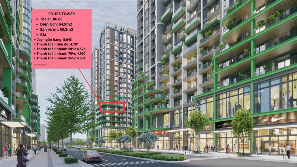 Duy nhất 1 căn góc 2pn diện tích 118m²  có sân vườn riêng 53m²  fours tower đà nẵng  sun group