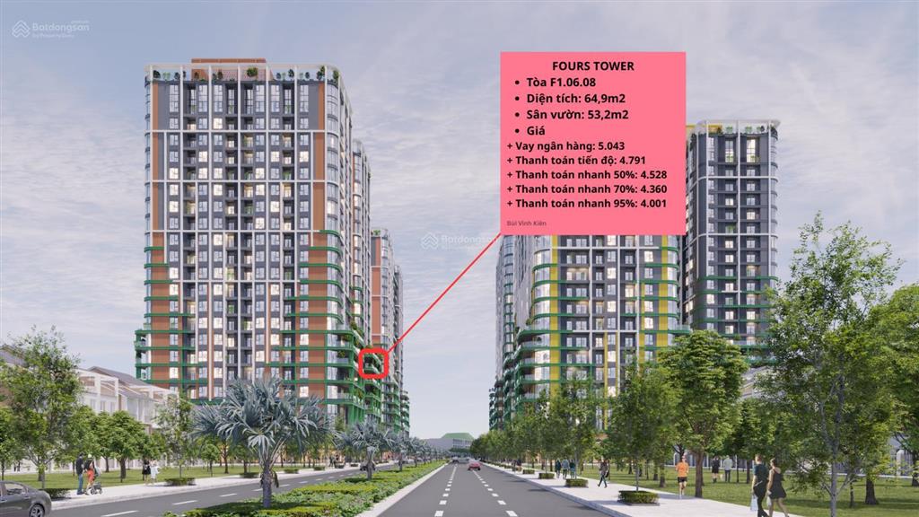 Duy nhất 1 căn góc 2pn diện tích 118m²  có sân vườn riêng 53m²  fours tower đà nẵng  sun group
