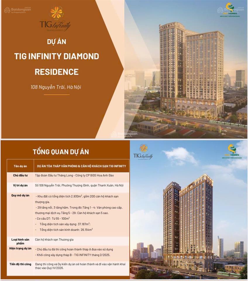 Bán căn hộ 2n 2vs chung cư tig infinity diamond residences 108 nguyễn trãi, hà nội  0976 462 ***