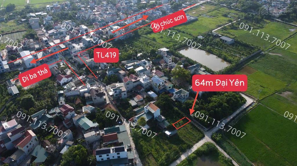 Bán đất 64m2 tại đoàn kết, đại yên, giá tốt 2,779 tỷ