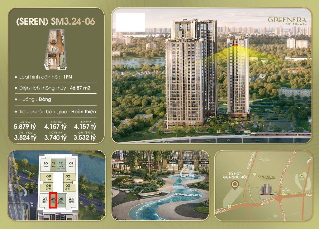 1PN CHUNG CƯ CAO CẤP TÂN HOÀNG MINH GIÁ 3,532 TỶ CÁCH BẾN XE NƯỚC NGẦM 5 PHÚT