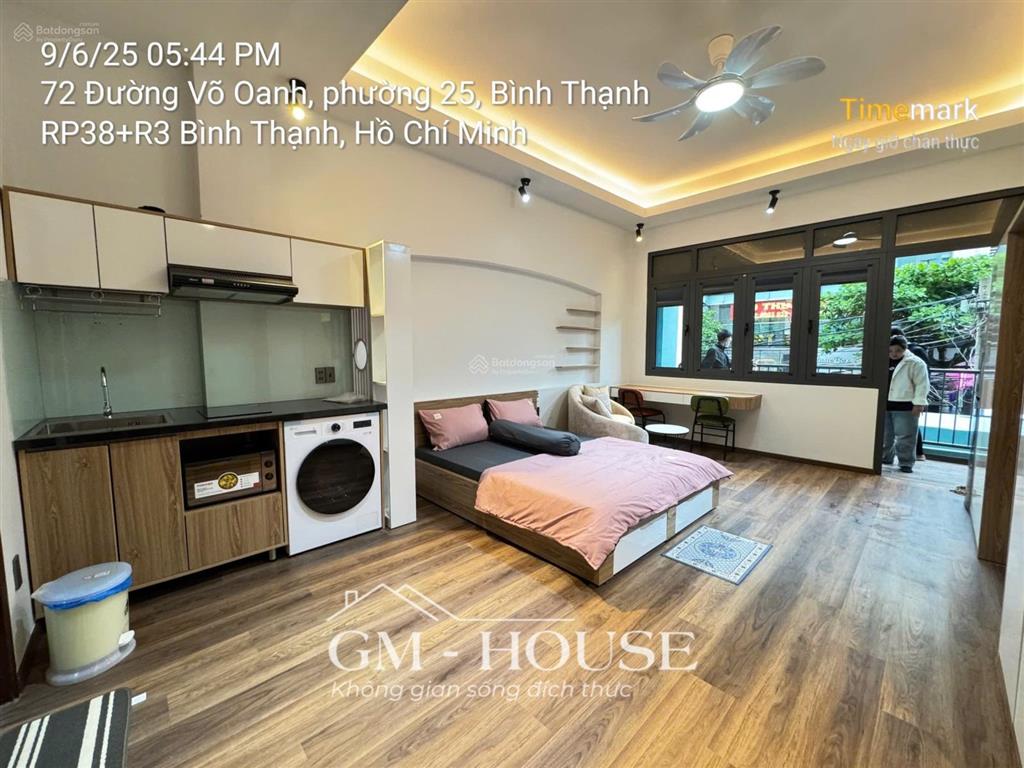 Cho thuê căn studio/ 1 phòng ngủ võ oanh, thạnh mỹ tây, bình thạnh, ban công/máy giặt sát q1
