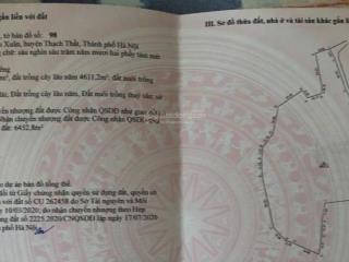 Bán đất xã tiến xuân, thạch thất, hà nội, sổ đỏ 6652m2 (200m2 đất ở, 1800m2 hồ nước)