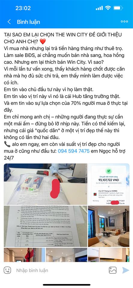 The win city tt 15% 220 triệu ngưng đến khi nhận nhà.
chiết khấu ngay 1 cây vàng cho khách