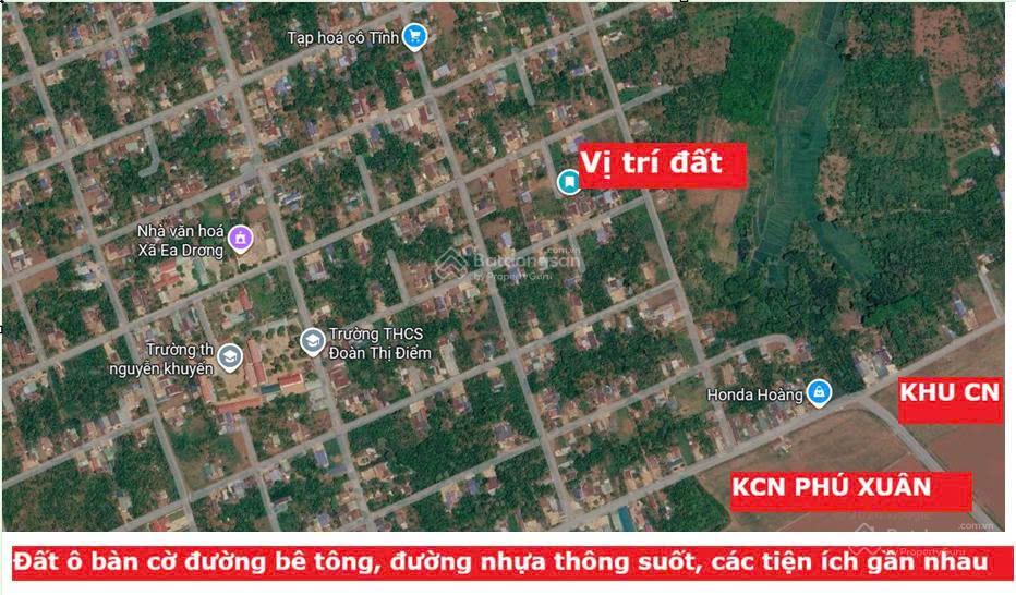 Đất có thổ cư gần kcn phú xuân, mặt tiền rộng 23.22m