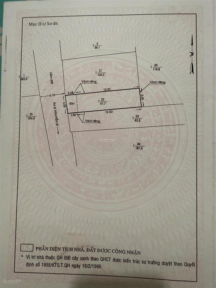 Hẻm xe hơi tránh  nguyễn xí  bình thạnh  2 tầng  52m2  7.350 tỷ tl