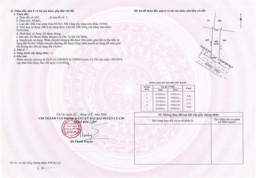 300tr trả trước là sở hữu ngay lô đất full thổ cư phước hiệp củ chi (phường tân an hội)