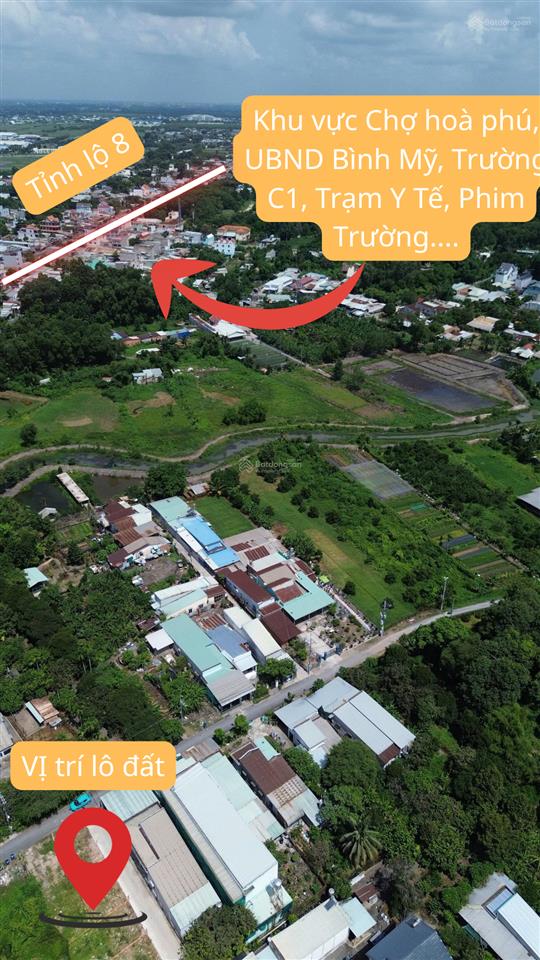 Đất bình mỹ gần kcn đông nam và tt chợ hoà phú 80m2 full thổ cư xây dựng liền