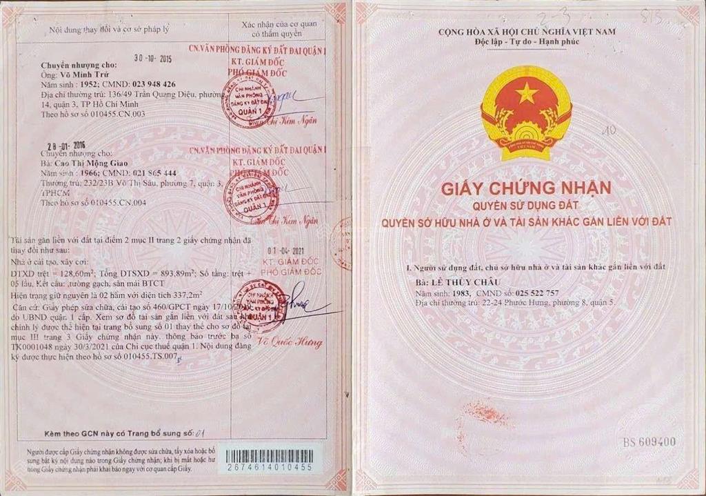Bán tòa nhà văn phòng nam kỳ khởi nghĩa quận 1 2 hầm 6 tầng dòng tiền hơn 500 triệu