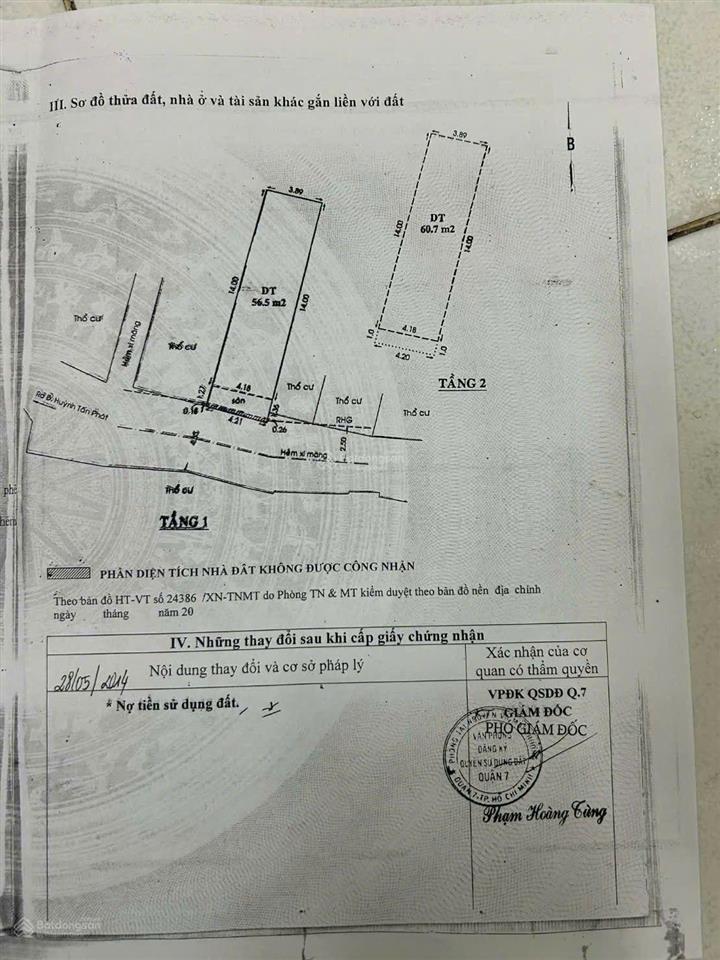 Bán nhà huỳnh tấn phát, hẻm rộng 4m, 63m2, 2 tầng shr giá rẻ
