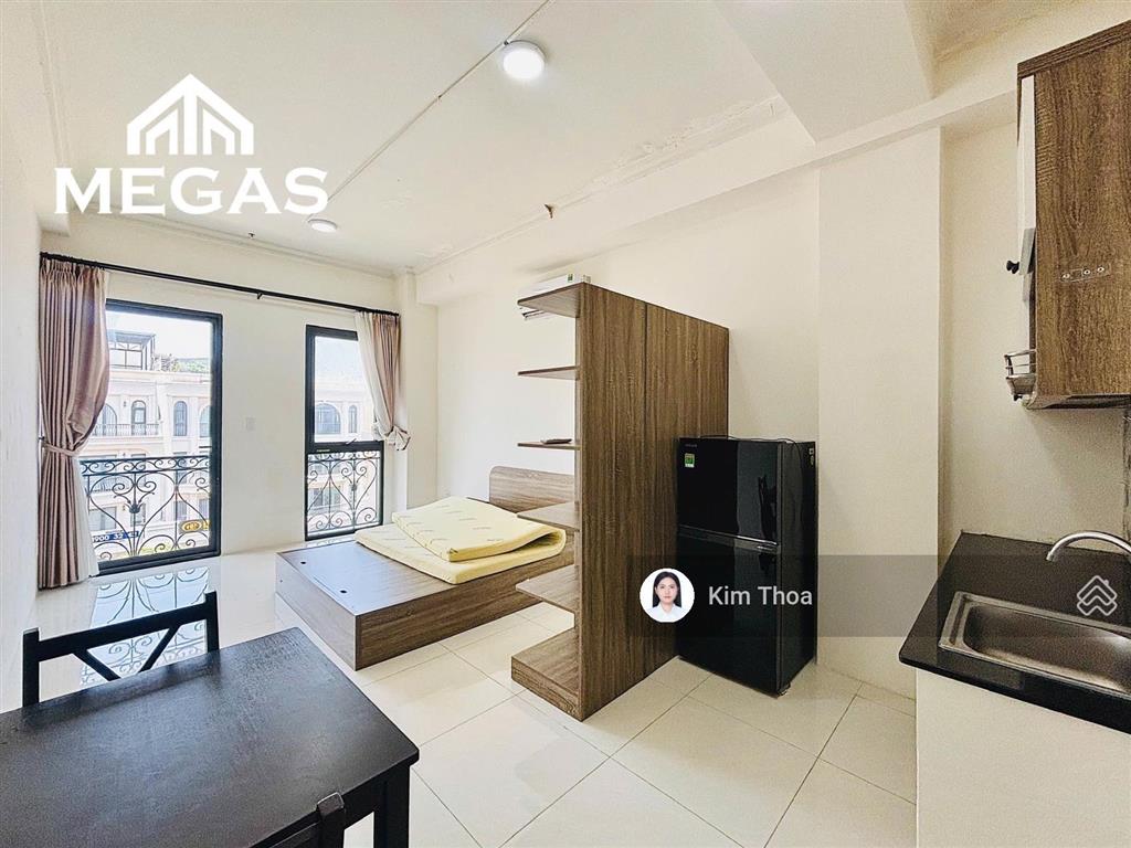 Căn hộ studio 20m2 có ban công ở vạn phúc, sẵn nội thất, free xe đạp, thang máy, hầm xe. giá 6,9 tr