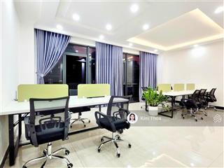 Văn phòng 50m2 sẵn nội thất (10  12 chỗ ngồi) ở vạn phúc, có t. máy, máy lạnh, hầm xe. giá 11 tr