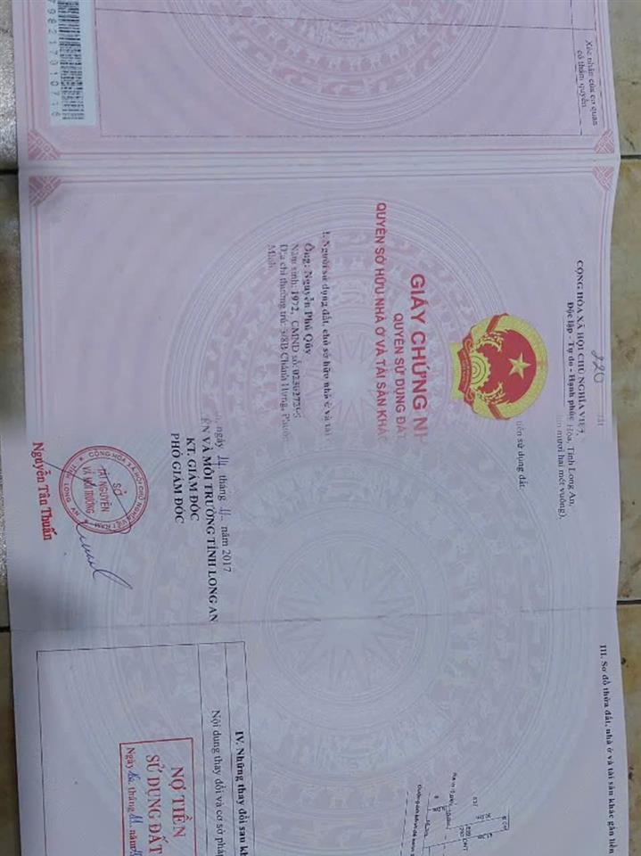 CHÍNH CHỦ BÁN ĐẤT THỔ CƯ TẠI ĐỨC HÒA, LONG AN