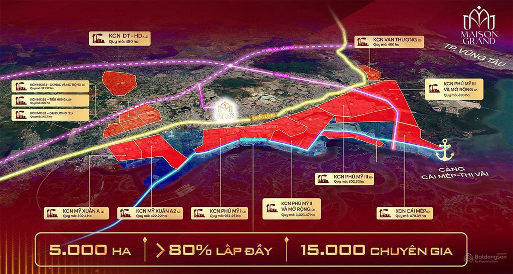 Giá bán từ 33 triệu/m2 căn hộ maison grand phú mỹ, cái mép thị vải, tt 50% nhận nhà full nội thất