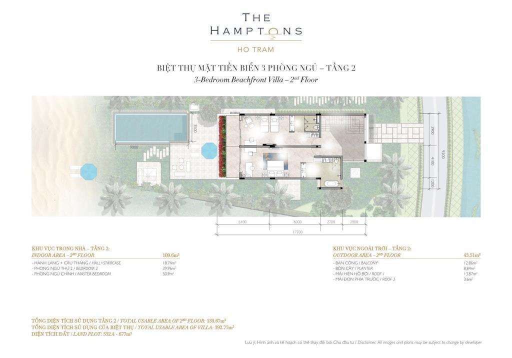 Cần bán căn villa 3pn/557m2 view biển melia hamptons hồ tràm full nội thất.  0908 982 ***