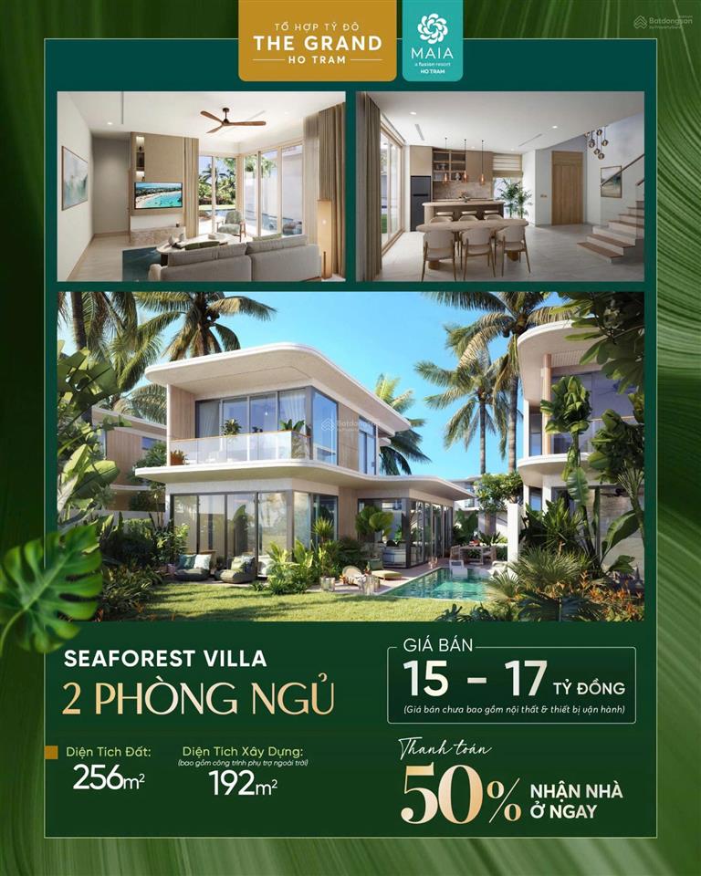 Bán biệt thự seaforest villa 2pn maia resort hồ tràm  giao hòa rừng xanh & biển ngọc. 0908 982 ***