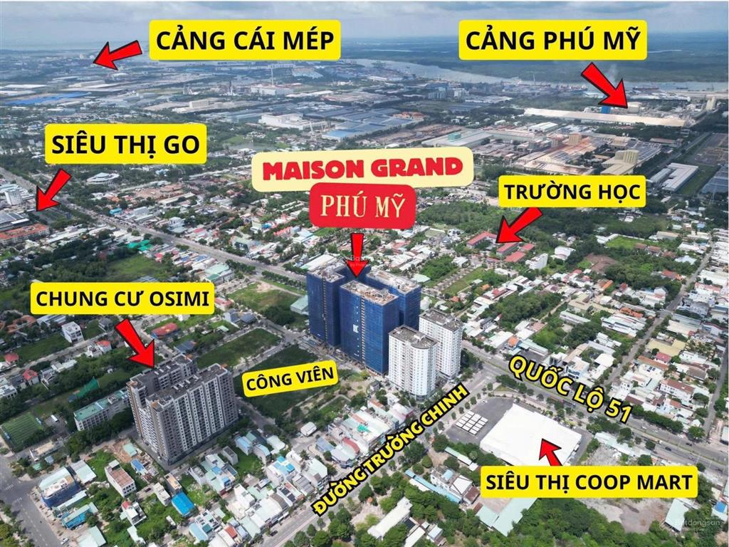 Căn góc 2pn/72m2 maison grand phú mỹ  cái mép thị vải, tt 50% nhận nhà full nội thất. 0908 982 ***