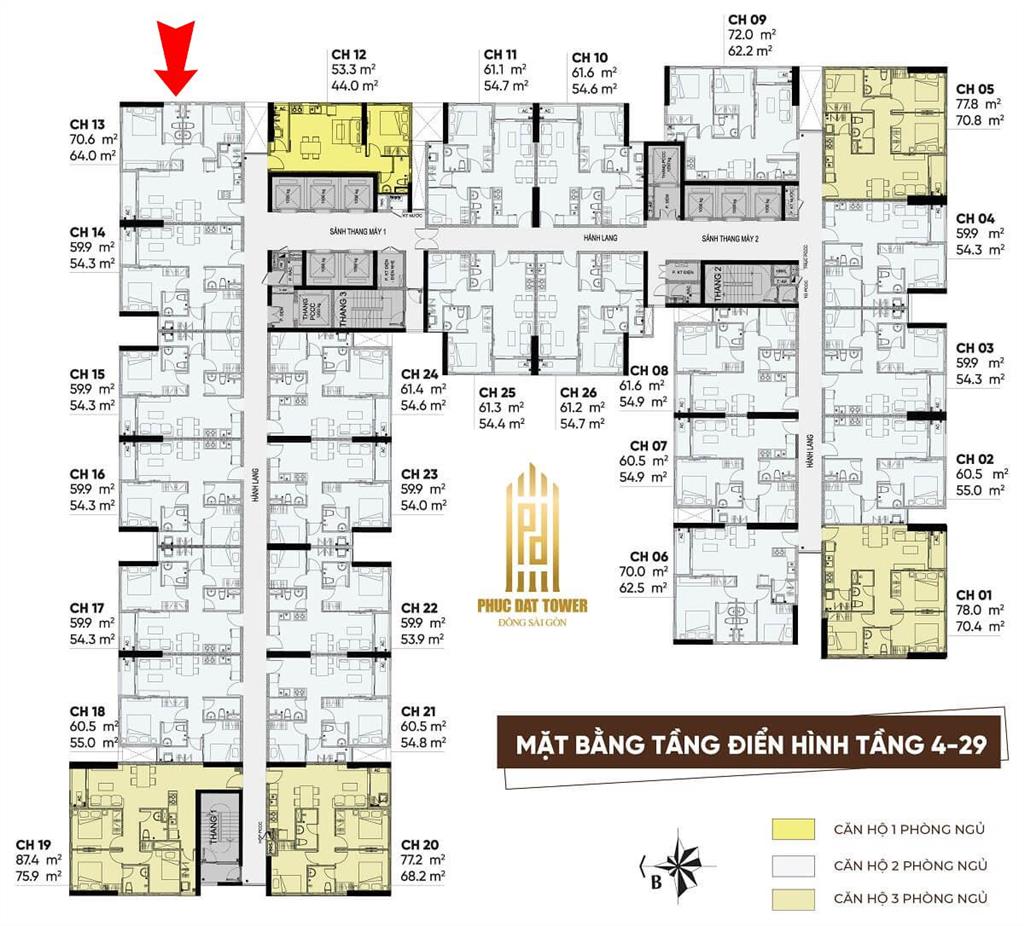 Chính chủ bán căn góc 2pn  2wc/70m2 phúc đạt tower dĩ an ngay chợ đông hòa, quốc lộ 1k. 0908 982 ***