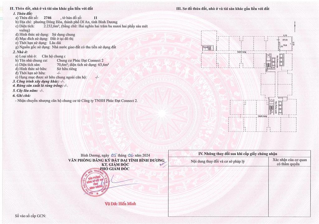 Chính chủ bán căn góc 2pn  2wc/70m2 phúc đạt tower dĩ an ngay chợ đông hòa, quốc lộ 1k. 0908 982 ***