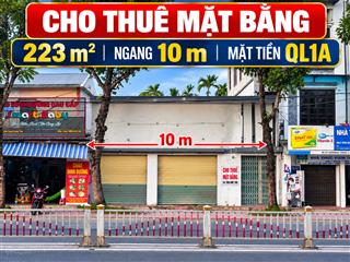 Cho thuê mặt bằng 223m2 ngang 10m mặt tiền quốc lộ 1a trung tâm tứ hạ, huế