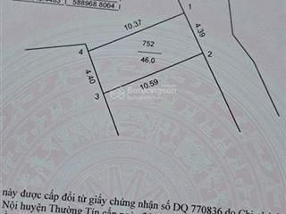 Bán lô đất 46m, a4, ba lăng, thường tín, ô tô tránh, nhỉnh 3 tỷ. gần trường , chợ, sân bóng