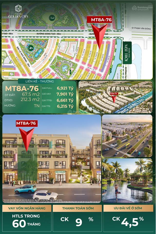 Bán căn liền kề mặt tiền 5m gần quảng trường lớn giá tốt nhất dự án  0986 384 ***