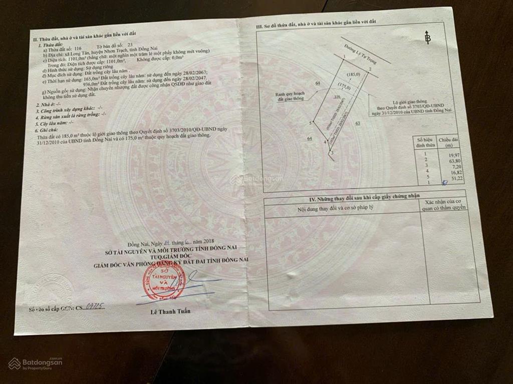 Bán đất nhơn trạch 3 mt đường diện tích lớn đón đầu hạ tầng long thành