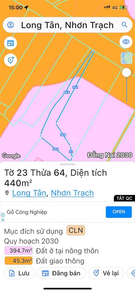 Bán đất nhơn trạch 3 mt đường diện tích lớn đón đầu hạ tầng long thành